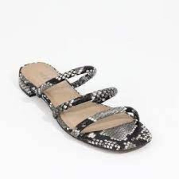 J Jill Flat Sandals Leather Animal Print Snakeskin Shoes NEW without tags 9 - Picture 1 of 7